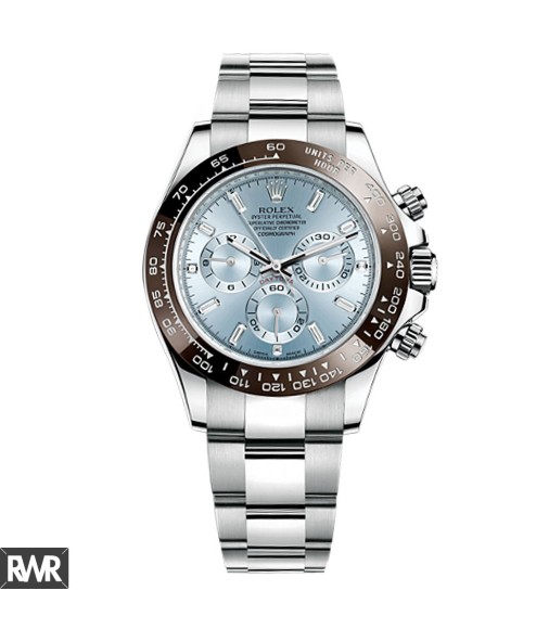 Replica Rolex Cosmograph Daytona Ice Blue Diamond Dial Platinum Mens Watch 