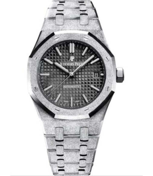 Audemars Piguet Royal Oak replica Selfwinding Frosted White Gold Black 15454BC.GG.1259BC.03