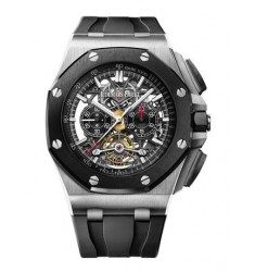 Replica Audemars Piguet Royal Oak Offshore Tourbillon Chronograph Open-Worked Titanium 26348IO.OO.A002CA.01