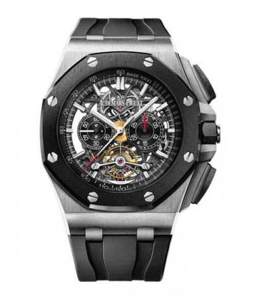 Replica Audemars Piguet Royal Oak Offshore Tourbillon Chronograph Open-Worked Titanium 26348IO.OO.A002CA.01