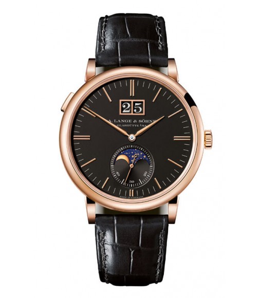 A. Lange & Sohne 384.031 Saxonia Moonphase Pink Gold/Black Imitation