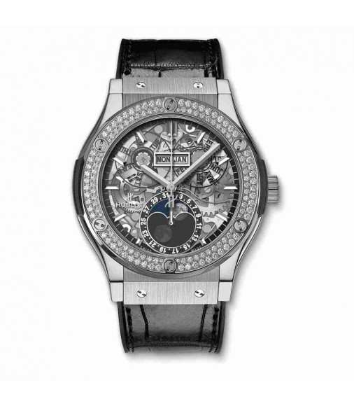 Replica Hublot Classic Fusion Aerofusion Moonphase Titanium Diamonds 45mm 517.NX.0170.LR.1104