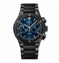 Replica Hublot Classic Fusion Chronograph Ceramic Blue Bracelet 45mm 520.CM.7170.CM