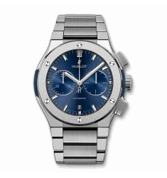 Hublot Classic Fusion Blue Chronograph Titanium Bracelet 45mm 520.NX.7170.NX Replica Watch