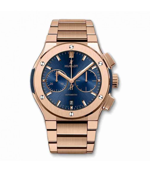 Hublot Classic Fusion Blue Chronograph King Gold Bracelet 45mm 520.OX.7180.OX replica