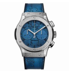 Replica Hublot Classic Fusion Chronograph Berluti Scritto Ocean Blue 45mm 521.NX.050B.VR.BER18