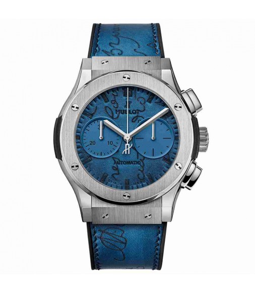 Replica Hublot Classic Fusion Chronograph Berluti Scritto Ocean Blue 45mm 521.NX.050B.VR.BER18