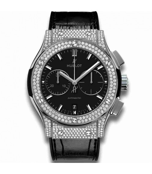 Hublot Chronograph Titanium Pav&eacute 45mm Classic Fusion Diamondes 521.NX.1171.LR.1704 Replica