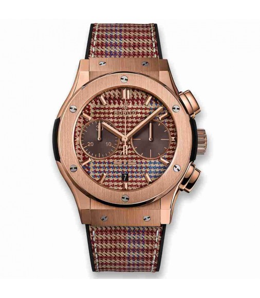 Replica Hublot Classic Fusion Chronograph Italia Independent Prince-De-Galles King Gold 45mm 521.OX.2709.NR.ITI18