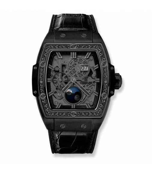 Replica Hublot Spirit Of Big Bang Moonphase All Black DIamonds 42mm 647.CI.1110.LR.1200