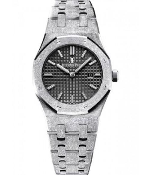 Audemars Piguet Royal Oak Replica Quartz Frosted White Gold Pink Bracelet 67653BC.GG.1263BC.02