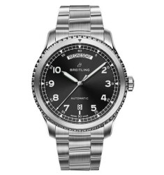 Breitling Navitimer 8 Day & Date Black Dial Bracelet A45330101B1A1 Replica