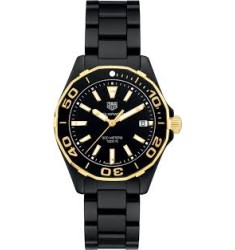 Tag Heuer Aquaracer Black Dial Ladies Ceramic fake watch