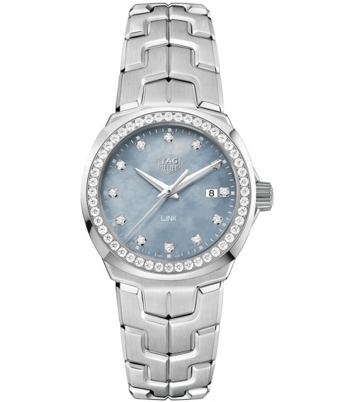 Tag Heuer Link Blue Mother of Pearl Diamond Dial Ladies replica watch