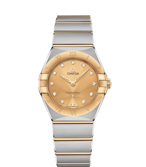 OMEGA Constellation Steel yellow gold Diamonds Replica Watch 131.20.28.60.58.001