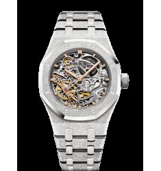 Copy Audemars Piguet Royal Oak 41 Double Balance Wheel Openworked Frosted White Gold 15407BC.GG.1224BC.01