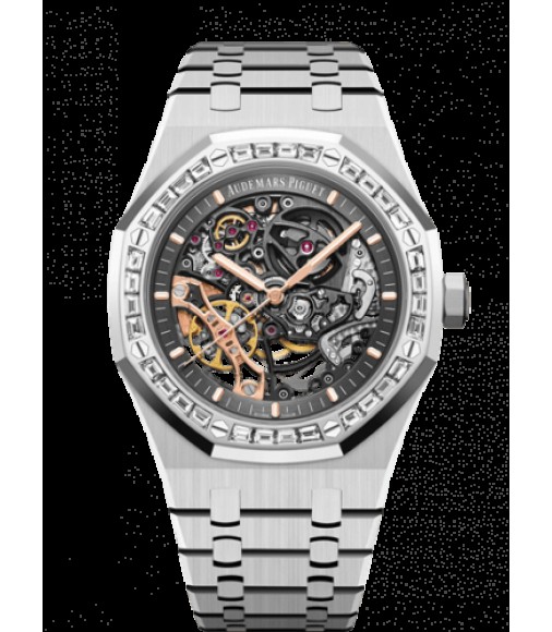 Fake Audemars Piguet Royal Oak 41 Double Balance Wheel Openworked White Gold/Diamond 15412BC.ZZ.1220BC.01