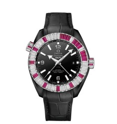 OMEGA Seamaster Black ceramic 24 hours GMT Replica Watch 215.98.46.22.01.002