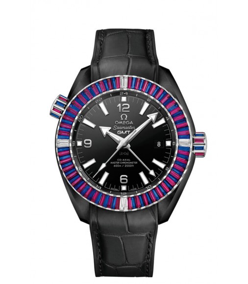 OMEGA Seamaster Black ceramic 24 hours GMT Replica Watch 215.98.46.22.01.003