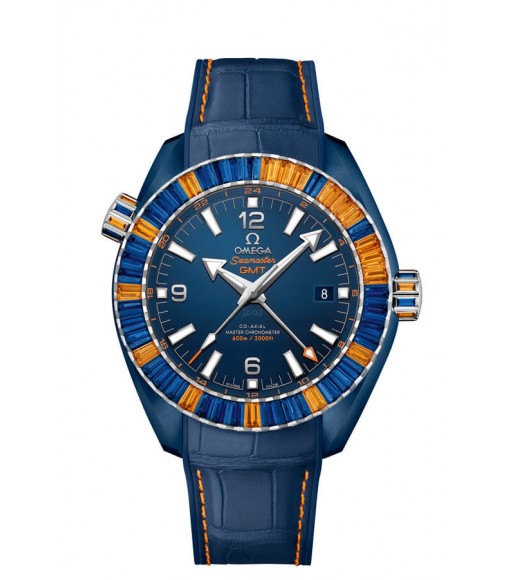 OMEGA Seamaster Blue ceramic 24 hours GMT Replica Watch 215.98.46.22.03.001