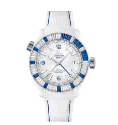 OMEGA Seamaster White ceramic 24 hours GMT Replica Watch 215.98.46.22.05.001