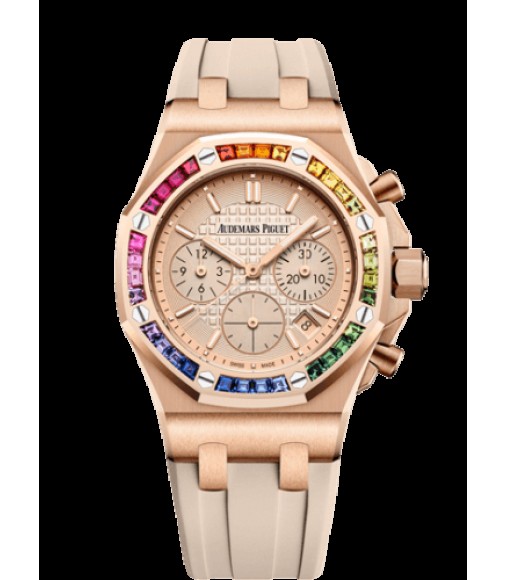 Replica Audemars Piguet Royal Oak OffShore 26231 Lady Chronograph Pink Gold/Silver/Rainbow 26236OR.YY.D085CA.01