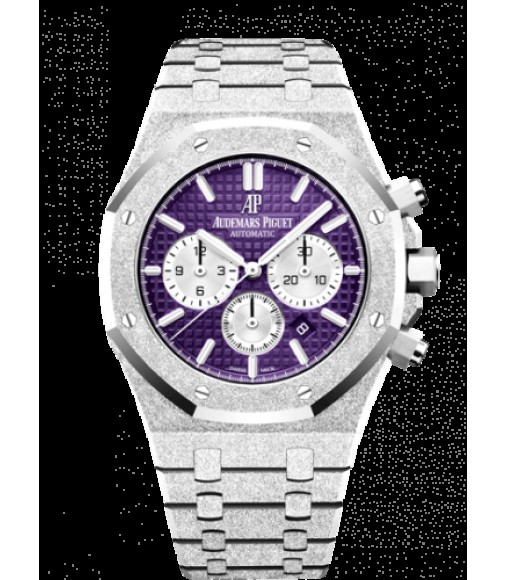 Fake Audemars Piguet Royal Oak 41 Chronograph Frosted White Gold/Purple 26331BC.GG.1224BC.01