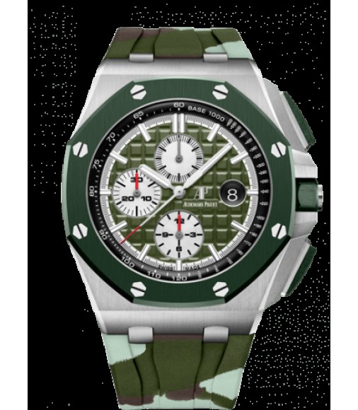 Copy Audemars Piguet Royal Oak Offshore 42 Stainless Steel/Ceramic/Khaki/Rubber 26400SO.OO.A055CA.01