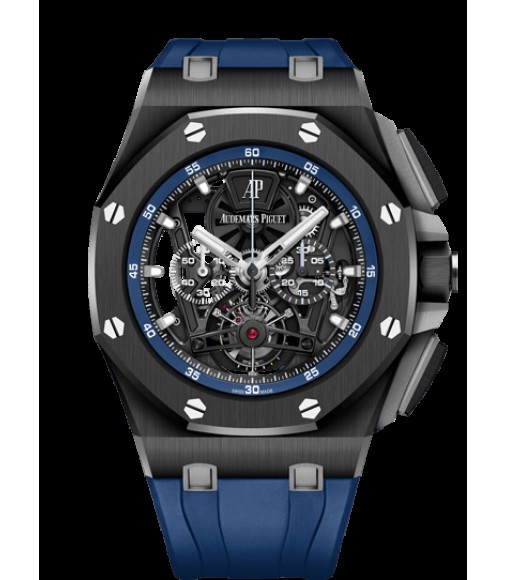 Fake Audemars Piguet Royal Oak Offshore Tourbillon Chronograph Openworked Ceramic/Rubber 26407CE.OO.A030CA.01