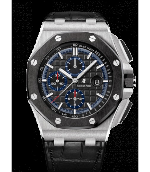 Copy Audemars Piguet Royal Oak Offshore Chronograph Platinum Case Black Dial 44 mm Mens Watch 26411PO.OO.A002CR.01