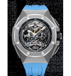 Copy Audemars Piguet Royal Oak Concept Tourbillon Chronograph Openworked Selfwinding Titanium/Blue 26587TI.OO.D031CA.01