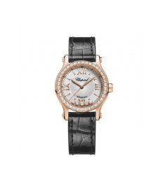 Chopard Happy Sport Alligator Leather White Dial Women's replica watch