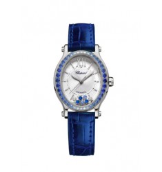 Chopard Happy Sport Oval 18K White Gold Sapphires And Diamonds replica watch