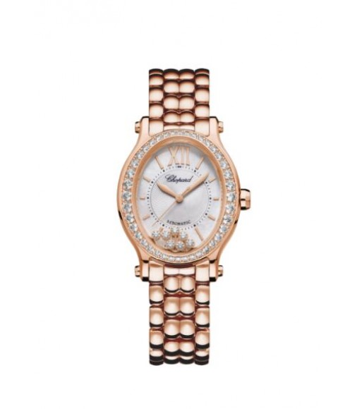 Chopard Happy Sport Oval 18K Rose Gold And Diamonds replica watch