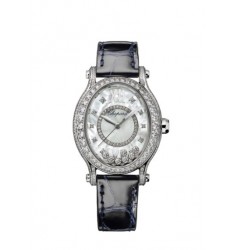 Chopard Happy Sport Oval 18K White Gold And Diamonds replica watch