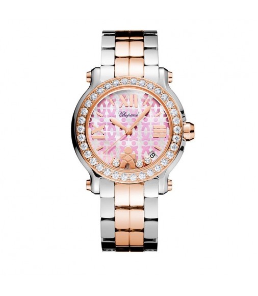 Chopard Happy Sport Medium 36mm Educate A Child 18K Rose Gold & Stainless Steel Diamond Women's replica watch