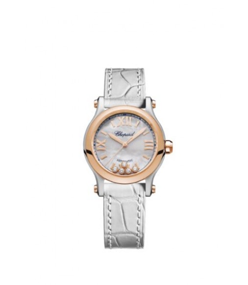 Chopard Happy Sport 30mm Automatic 18 K Rose Gold Stainless Steel And Diamonds replica watch