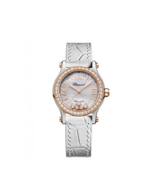 Chopard Happy Sport 30mm Automatic 18 K Rose Gold Stainless Steel And Diamonds replica watch
