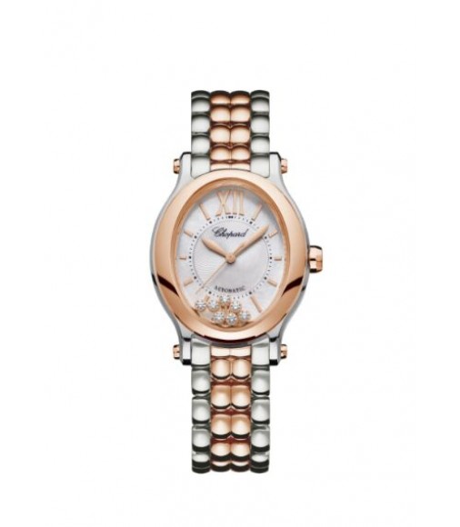 Chopard Happy Sport Oval 18K Rose Gold Stainless Steel And Diamonds replica watch