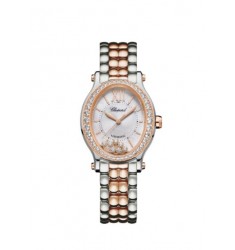 Chopard Happy Sport 30mm Oval 18K Rose Gold Stainless Steel And Diamonds replica watch