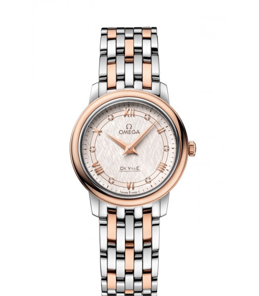 OMEGA De Ville Steel red gold Diamonds Replica Watch 424.20.27.60.52.003