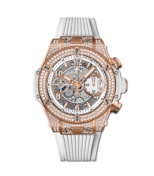 Copy Hublot Big Bang Unico King Gold White Pavé 42mm