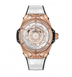 Copy Hublot Big Bang One Click Sang Bleu King Gold White Diamonds