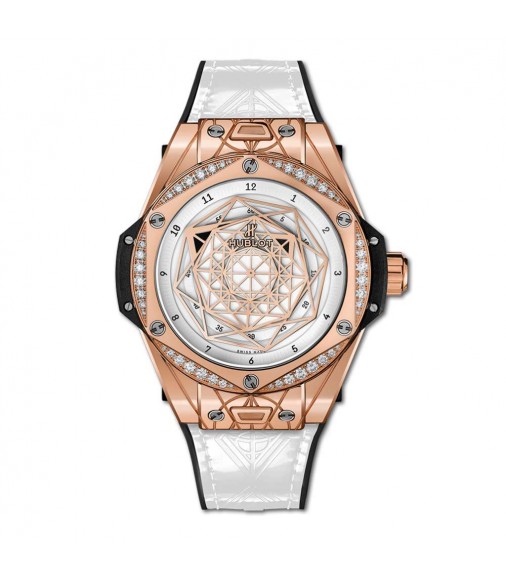 Copy Hublot Big Bang One Click Sang Bleu King Gold White Diamonds