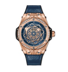 Fake Hublot Big Bang One Click Sang Bleu King Gold Blue Diamonds