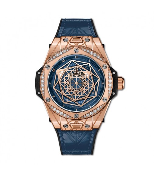 Fake Hublot Big Bang One Click Sang Bleu King Gold Blue Diamonds