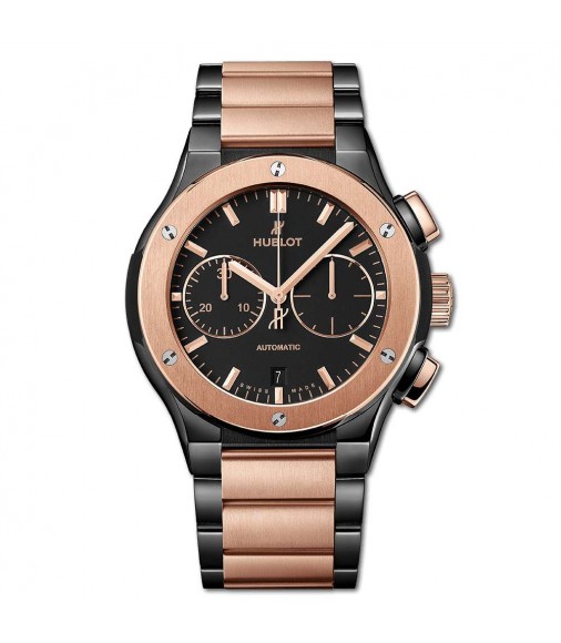 Copy Hublot Classic Fusion Chronograph Ceramic King Gold Bracelet