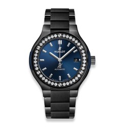 Copy Hublot Classic Fusion Ceramic Blue Bracelet Diamonds