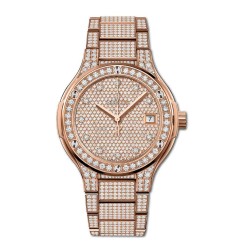 Replica Hublot Classic Fusion King Gold Full Pavé Bracelet