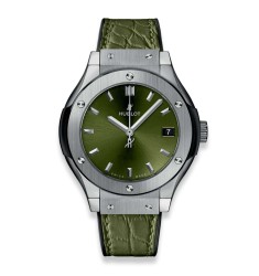 Copy Hublot Classic Fusion Green Titanium 33mm